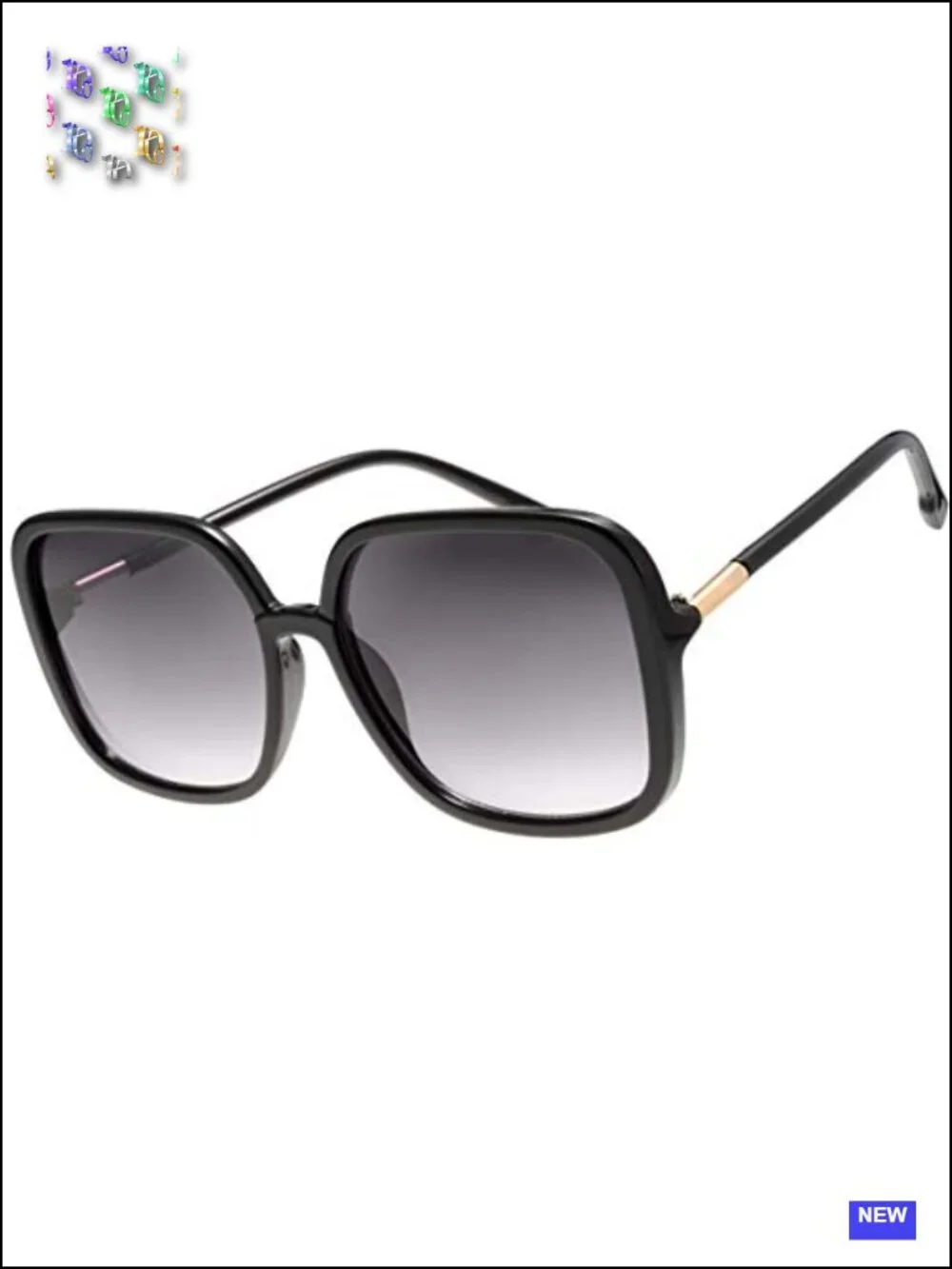Women's Oversized Square Jackie O Cat Eye Hybrid Fashion Sunglasses with UV
